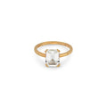 Anello Donna Argento Dorato con Zirconi Taglio Smeraldo
