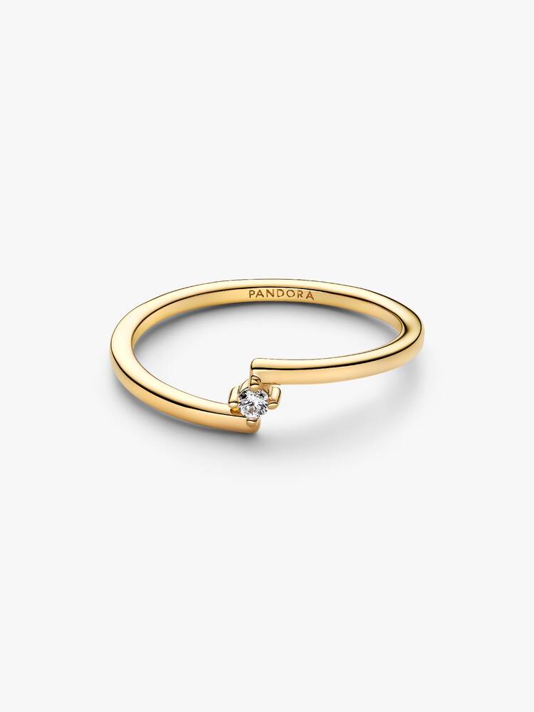 Pandora Anello Solitario con Fascia Asimmetrica