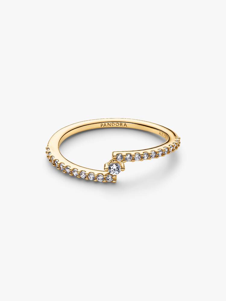 Pandora Anello Pavé di Cristalli con Fascia Asimmetrica