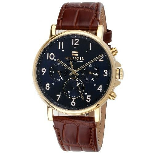 Cronografo Tommy Hilfiger Cassa Oro Cinturino Pelle Marrone