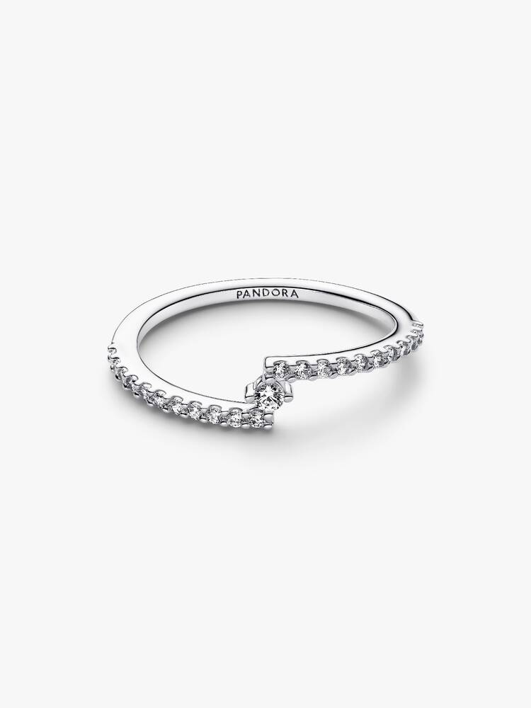 Pandora Anello Pavé di Cristalli con Fascia Asimmetrica