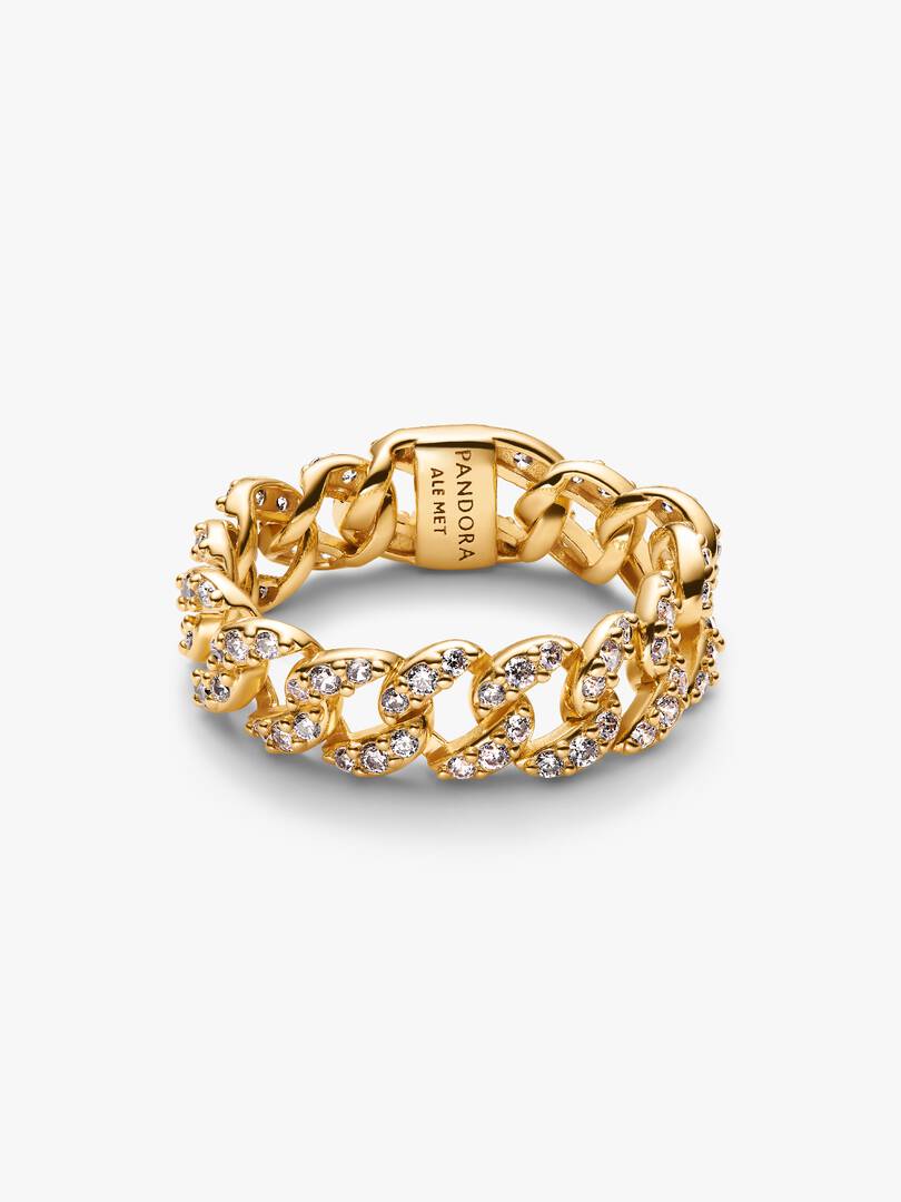Pandora Anello Catena Maglia Cubana Pavè
