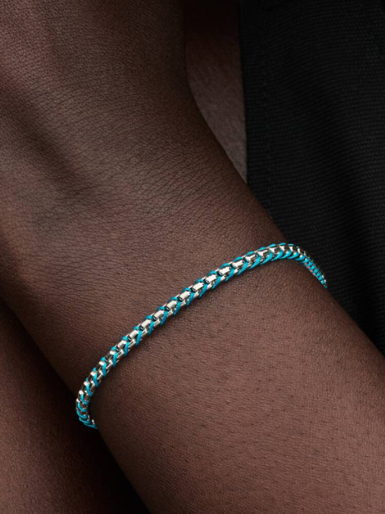 Bracciale Intreccio Tessuto con Chiusura a Sfera