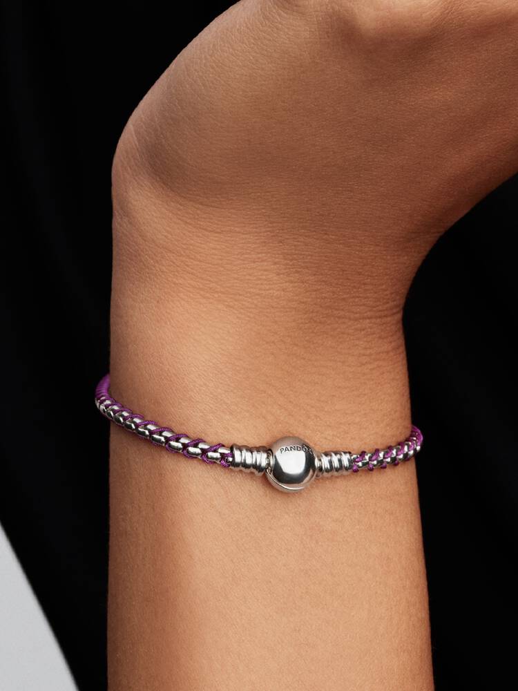 Bracciale Intreccio Tessuto con Chiusura a Sfera