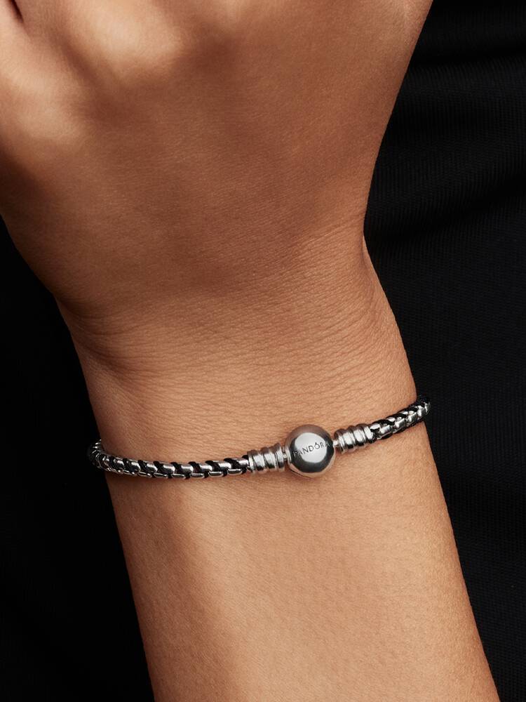 Bracciale Intreccio Tessuto con Chiusura a Sfera