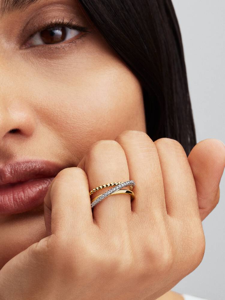 Pandora Anello Tripla Fascia Intrecciata