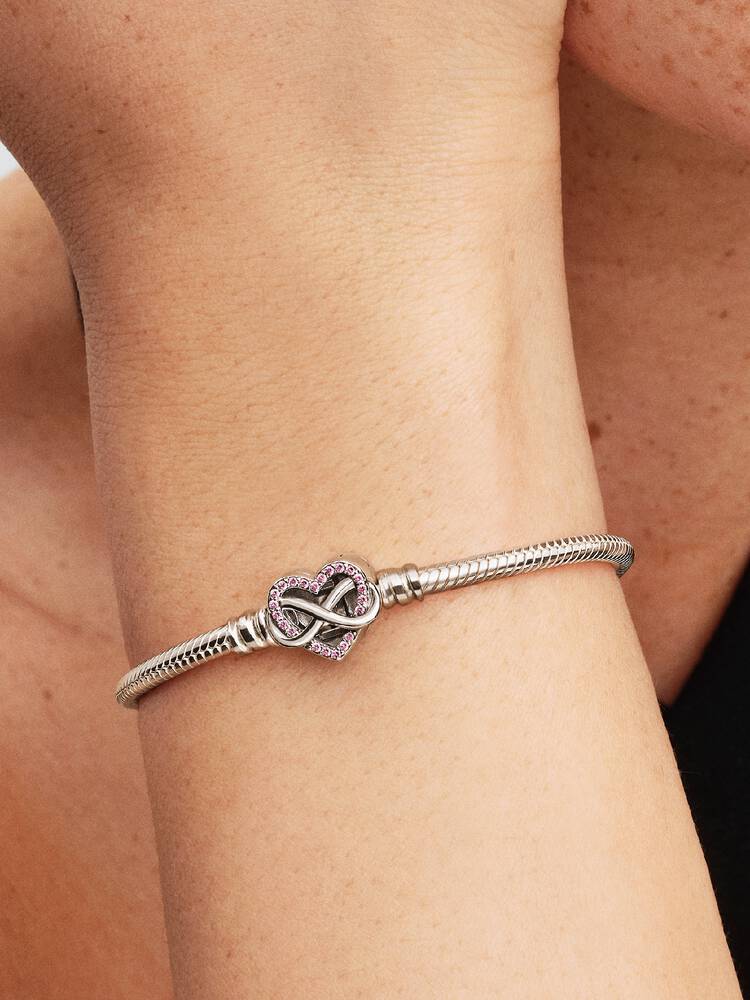 Pandora Bracciale con Chiusura a Cuore e Pietre Luminose