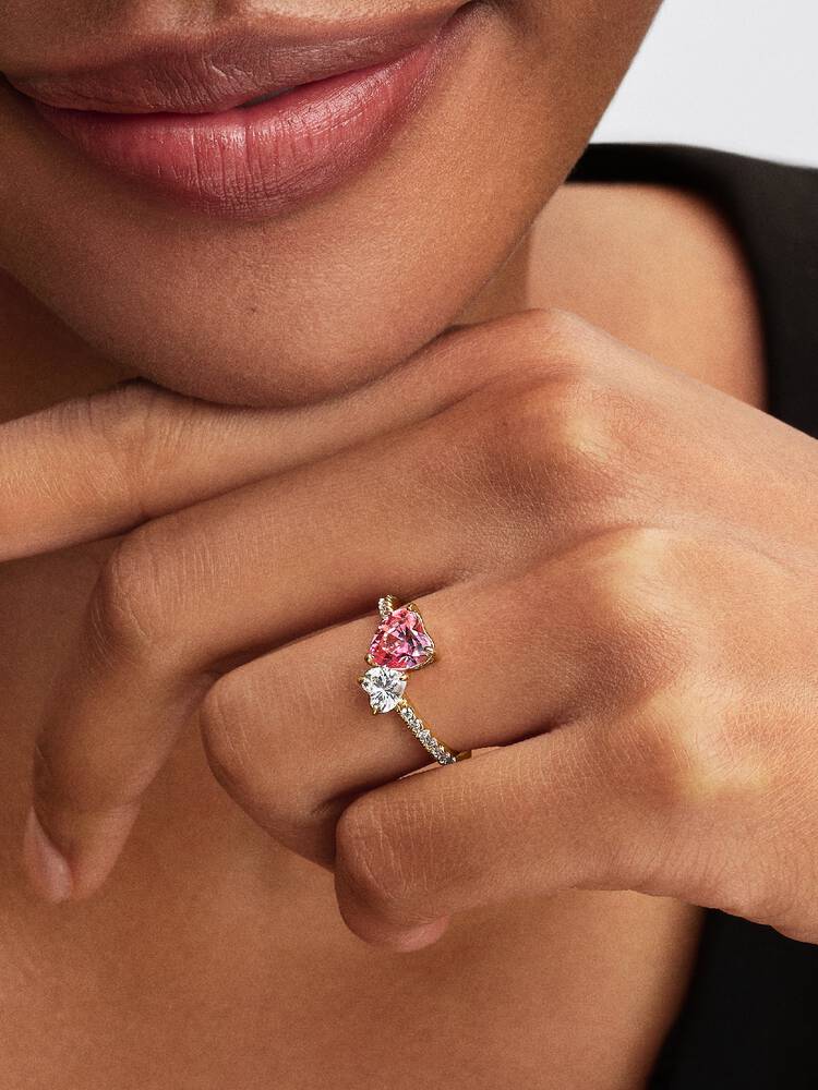 Pandora Anello Unione di Cuori con Cristalli