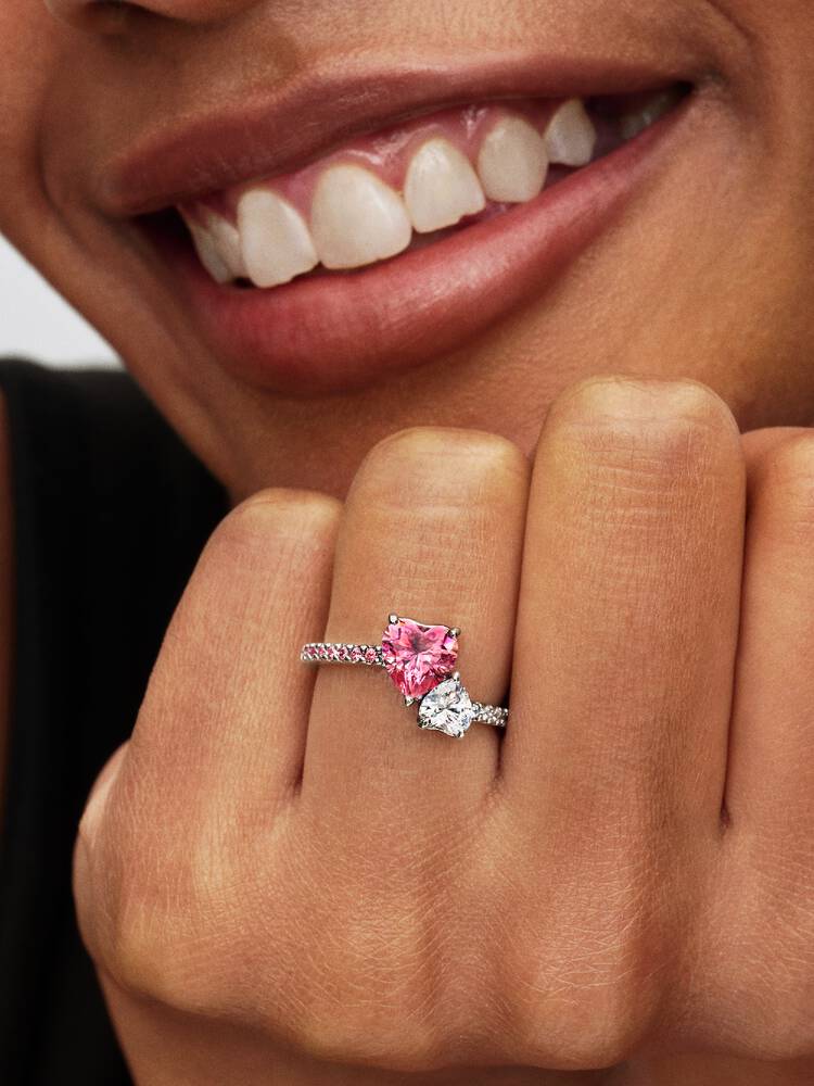 Pandora Anello Unione di Cuori con Cristalli