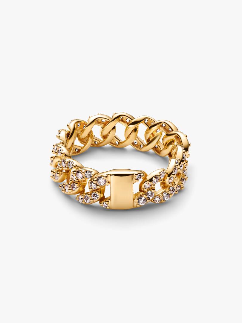 Pandora Anello Catena Maglia Cubana Pavè