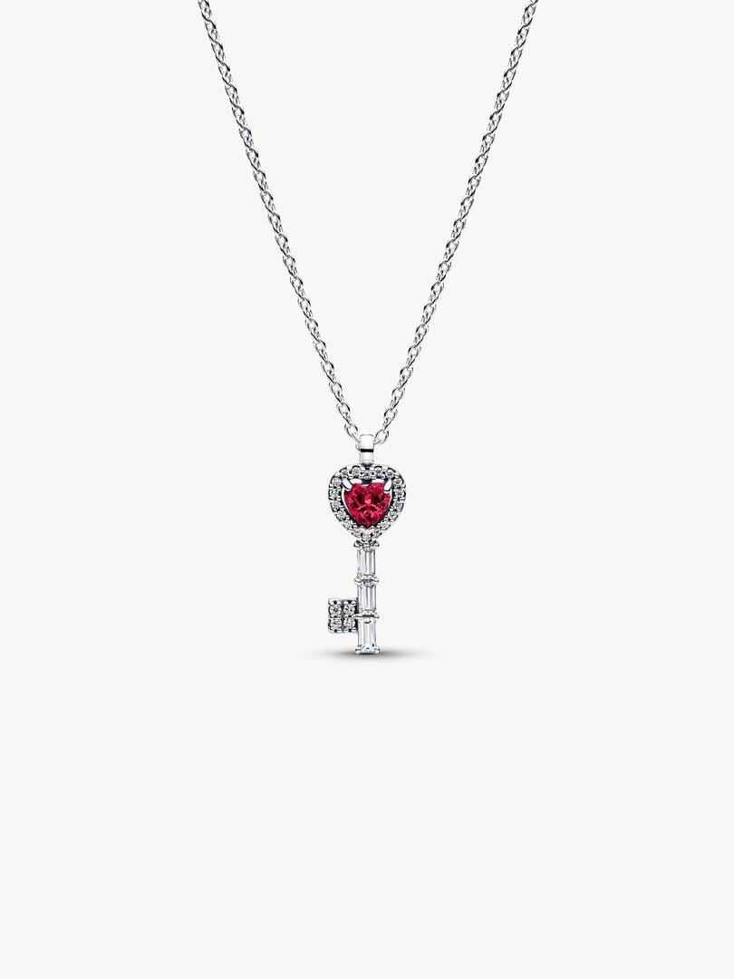 Pandora Collana Chiave con Cuore Rosso