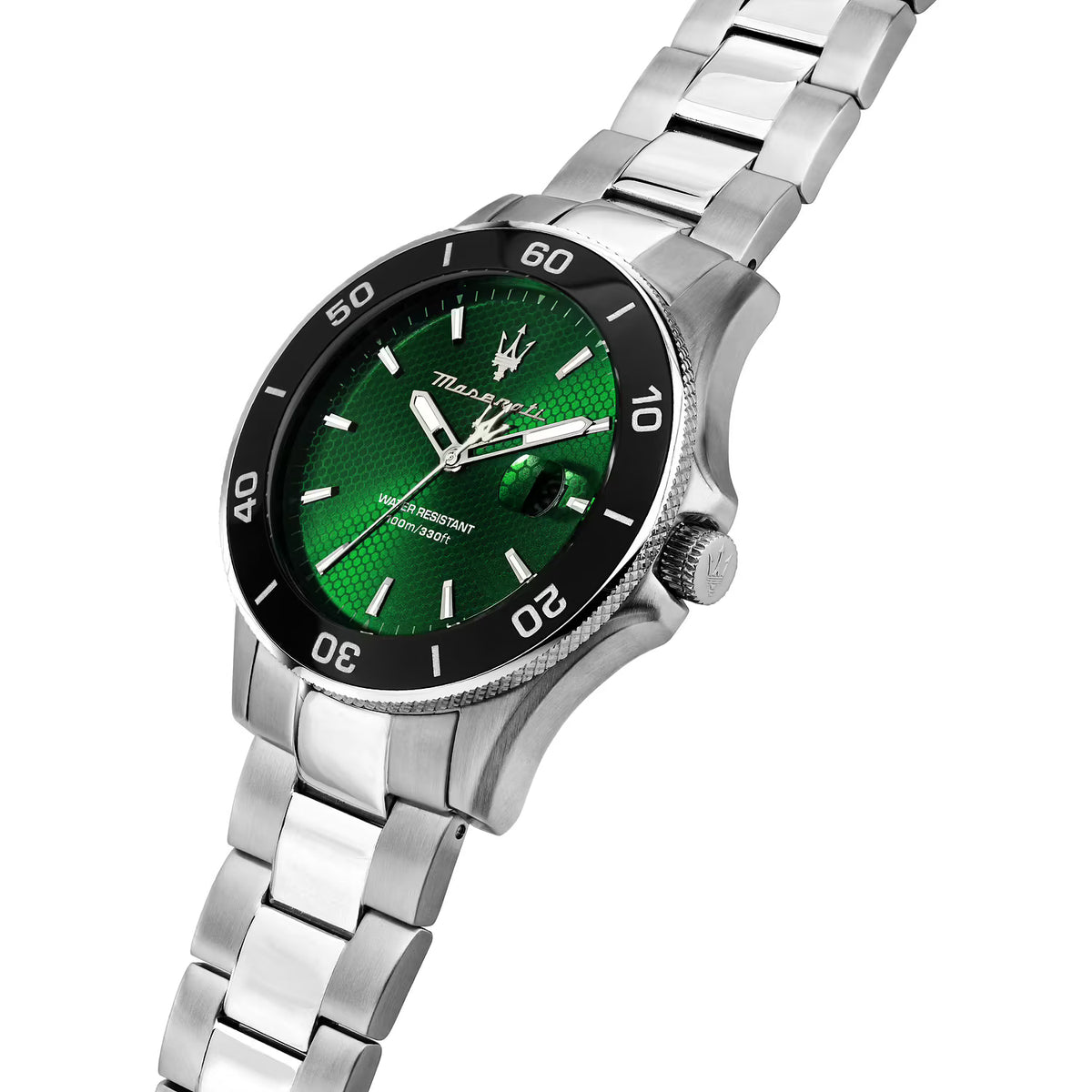 Maserati Competizione – Orologio Uomo Tempo e Data Acciaio Silver