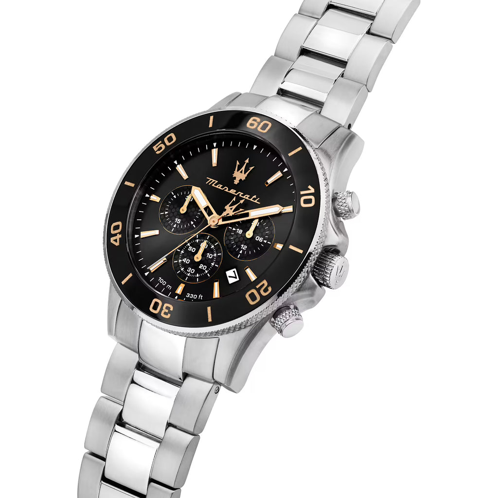 Maserati Competizione – Orologio Uomo Cronografo 43mm Acciaio Silver