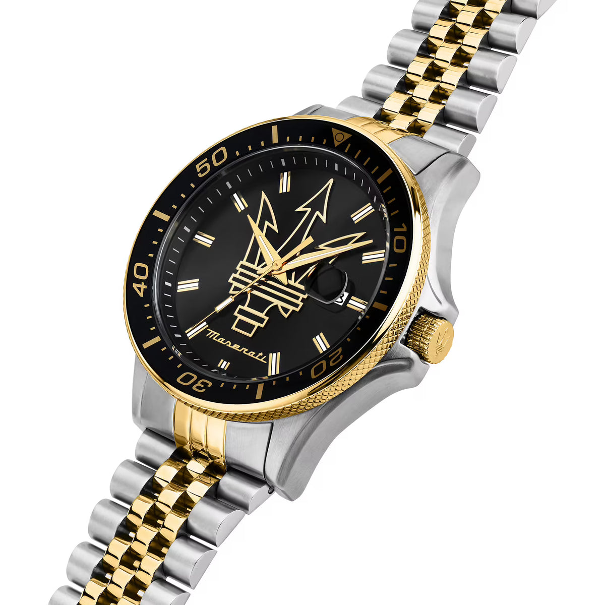 Maserati Sfida – Orologio Uomo Tempo e Data Bicolore Oro e Silver