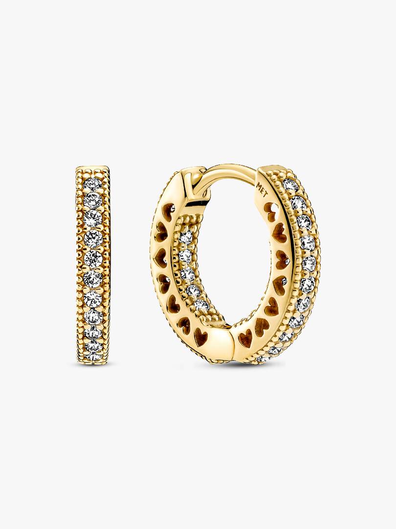 Pandora Orecchini Cerchi Pietre e Cuore