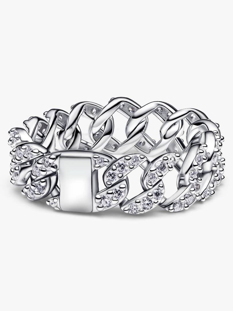 Pandora Anello Catena Maglia Cubana Pavè