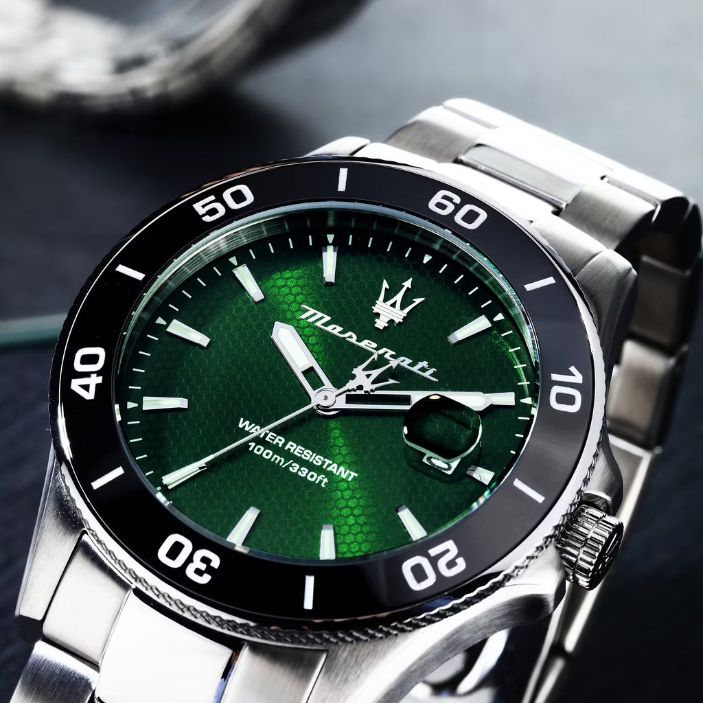 Maserati Competizione – Orologio Uomo Tempo e Data Acciaio Silver