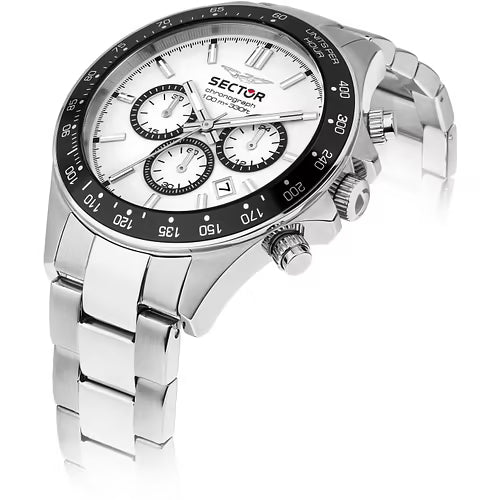 Orologio Cronografo Sector 230 Bianco con Contatori Neri