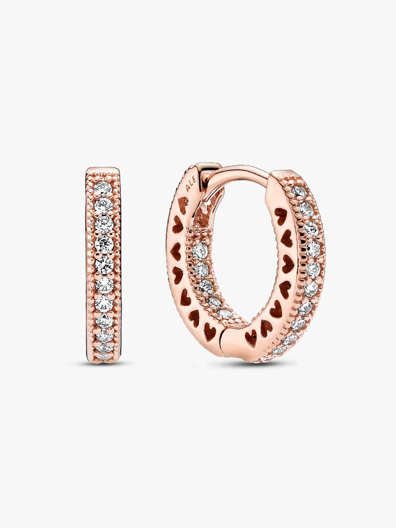 Pandora Orecchini Cerchi Pietre e Cuore