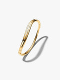 Bracciale Rigido Ondulato con Pietre Incastonate Finitura Oro