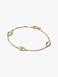 Bracciale con Perla d’Acqua Dolce ed Elementi Ovali – Finitura Oro