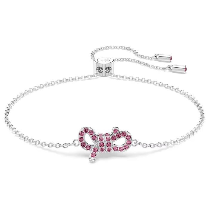 Swarovski Lifelong Bow Bracelet – Cristalli Rosa e Metallo Rodiato