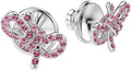 Swarovski Lifelong Bow Orecchini – Cristalli Rosa e Metallo Rodiato