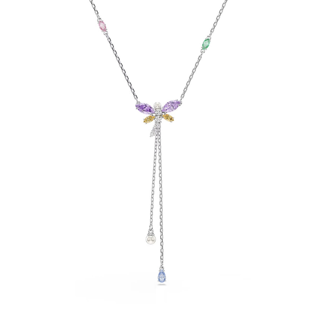 Swarovski Idyllia Collana Libellula – Cristalli Multicolore e Metallo Rodiato