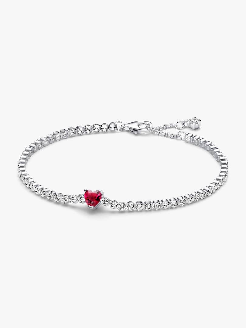 Pandora Bracciale Tennis con Cuore Rosso