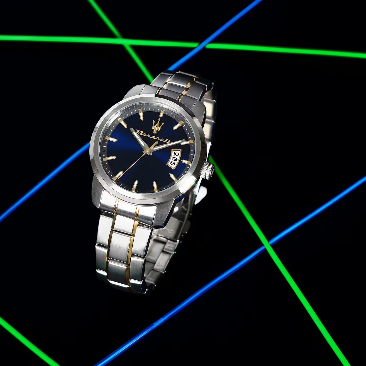 Maserati Successo – Orologio Uomo Tempo e Data Bicolore Oro e Silver