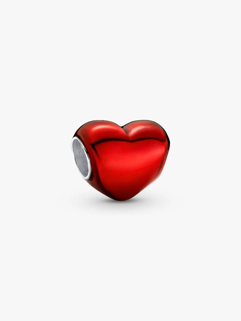 Pandora Charm Cuore Metallico Rosso