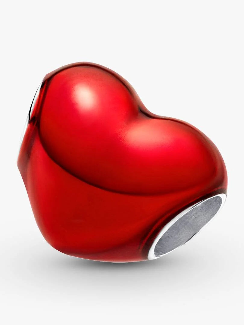 Pandora Charm Cuore Metallico Rosso