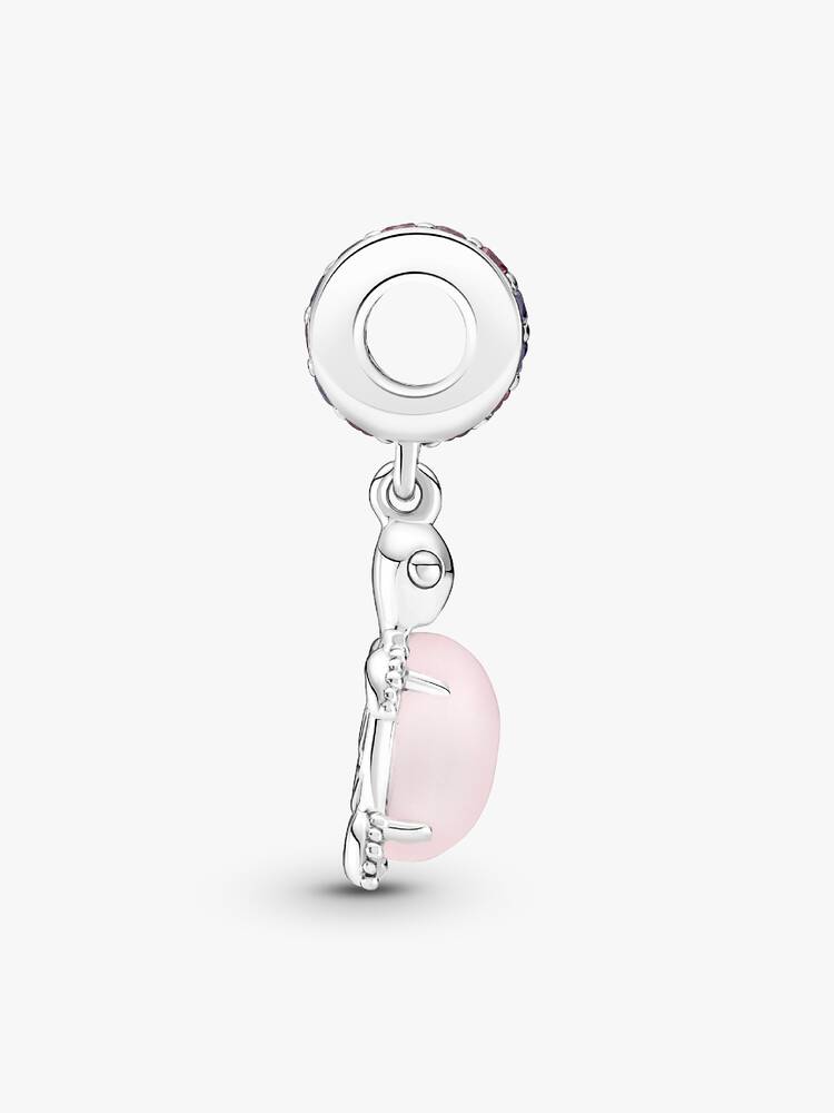 Charm Pendente Tartaruga Marina Rosa con Vetro di Murano