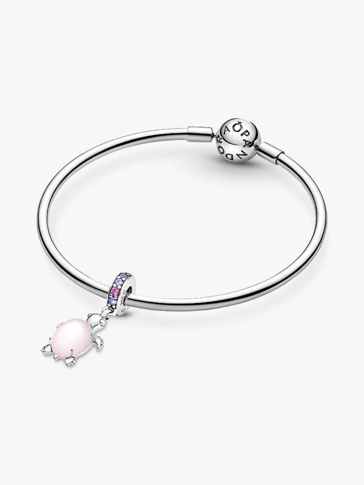 Charm Pendente Tartaruga Marina Rosa con Vetro di Murano