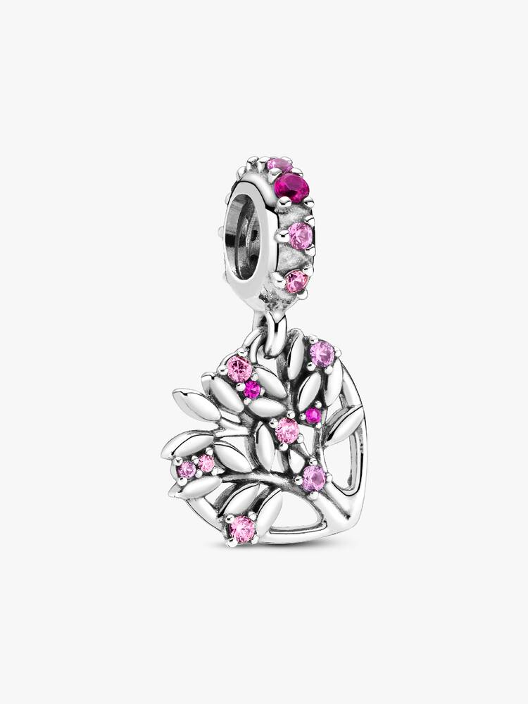 Pandora Charm Pendente Albero della famiglia Pietre rosa