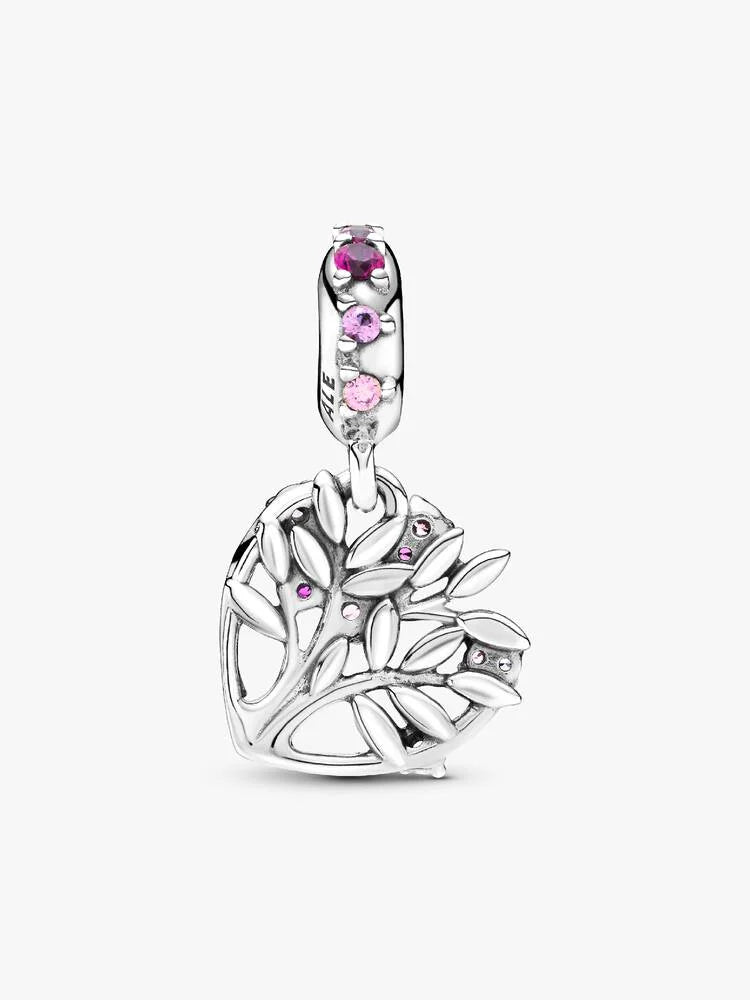 Pandora Charm Pendente Albero della famiglia Pietre rosa
