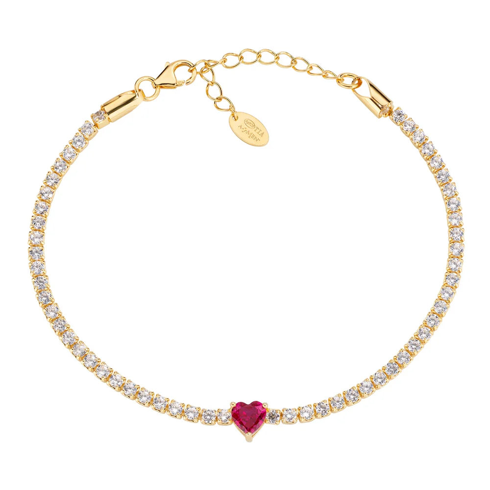 Amen Bracciale Tennis con Cuore "Ti Amo"