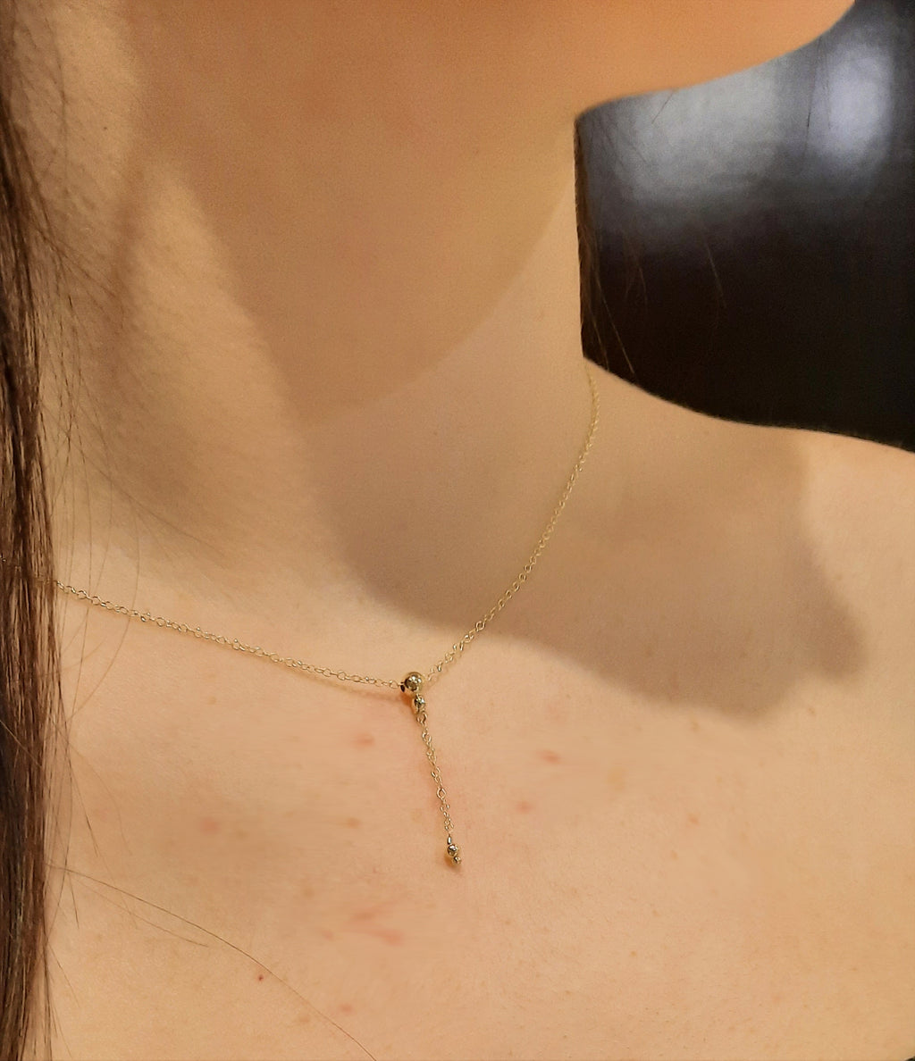 Collana Pendente Goccia Rotonda Oro 9k