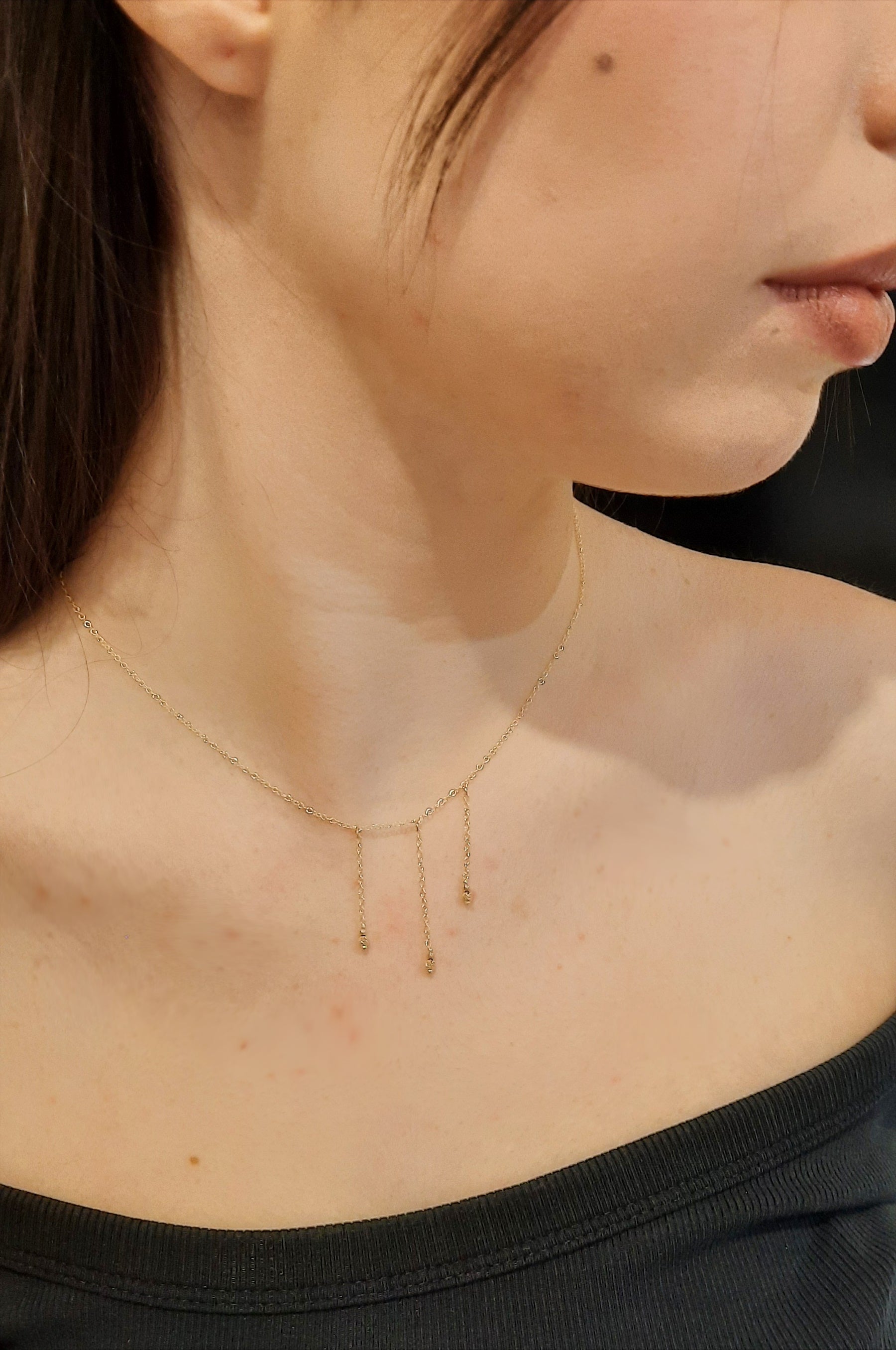 Collana Pendenti Goccia Rotondi Oro 9k