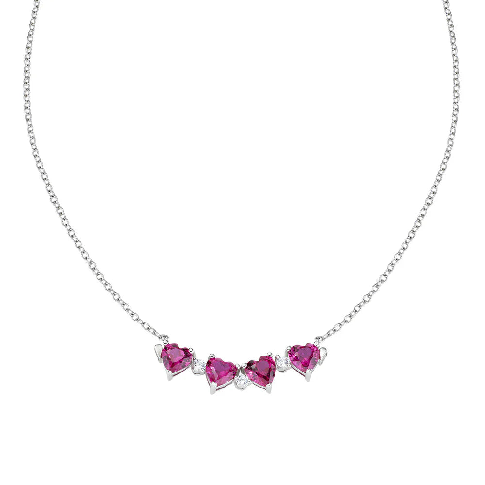 Amen Collana Quadricuore Magnetico Rosso