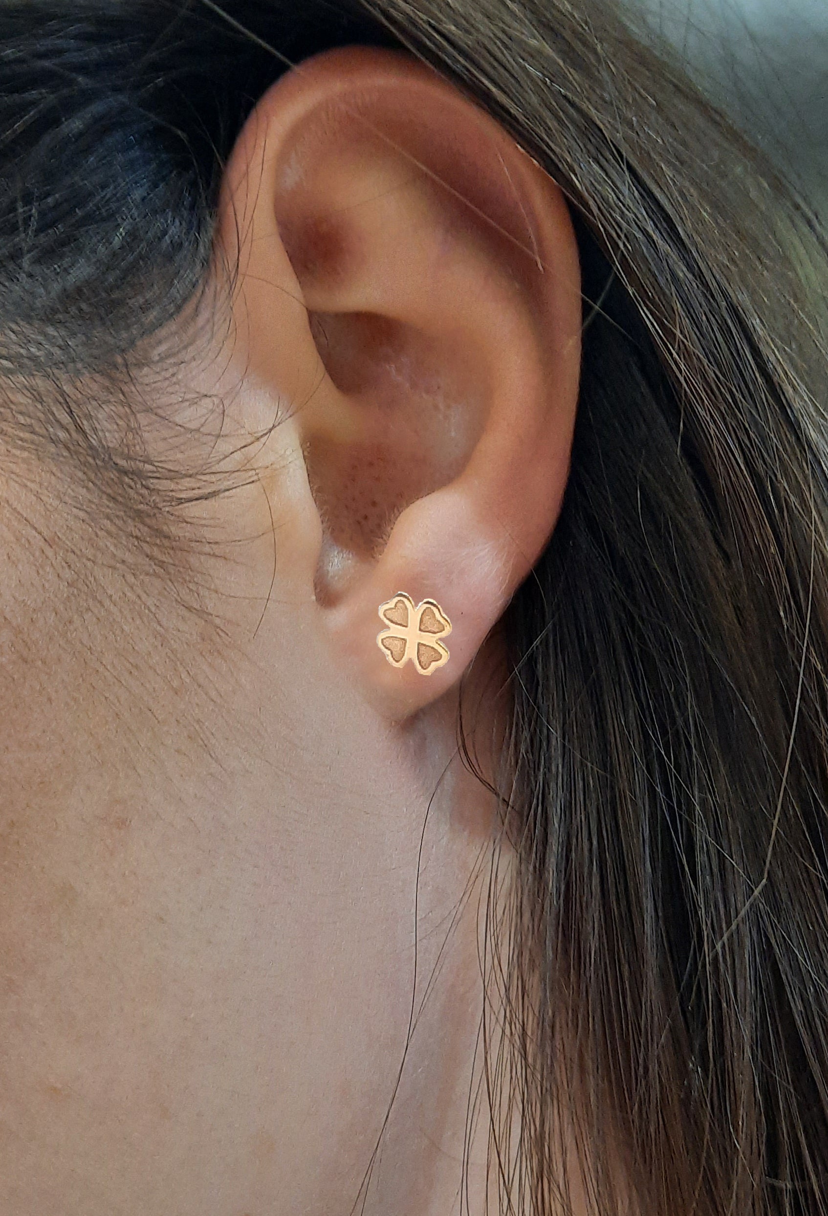Orecchini in oro quadrifoglio