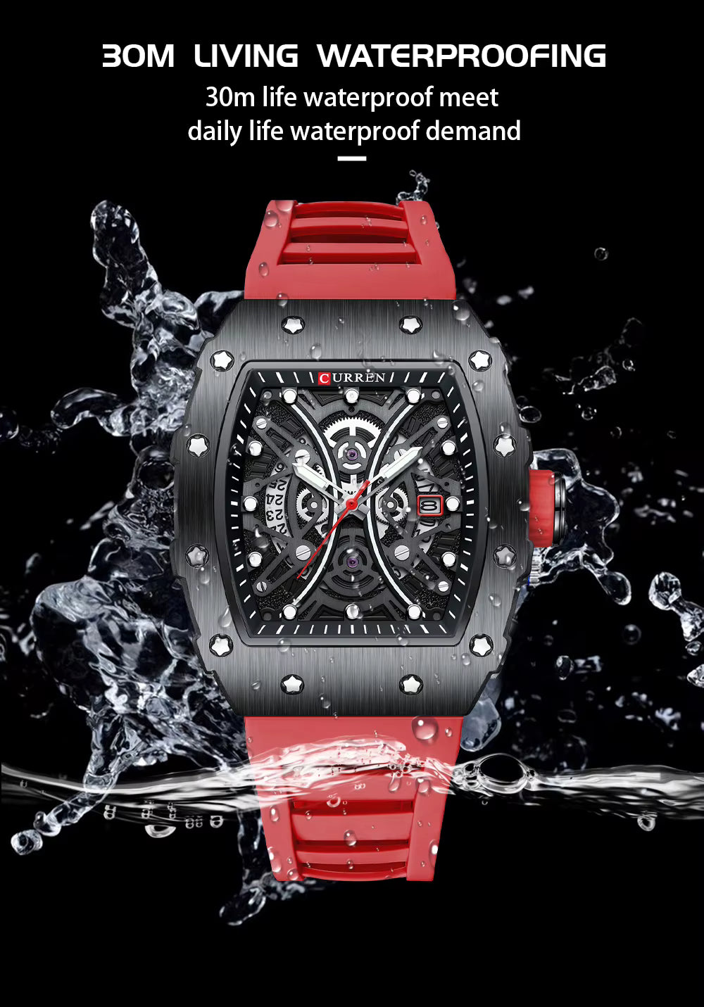 CURREN Orologio da Uomo con Quadrante Colorato