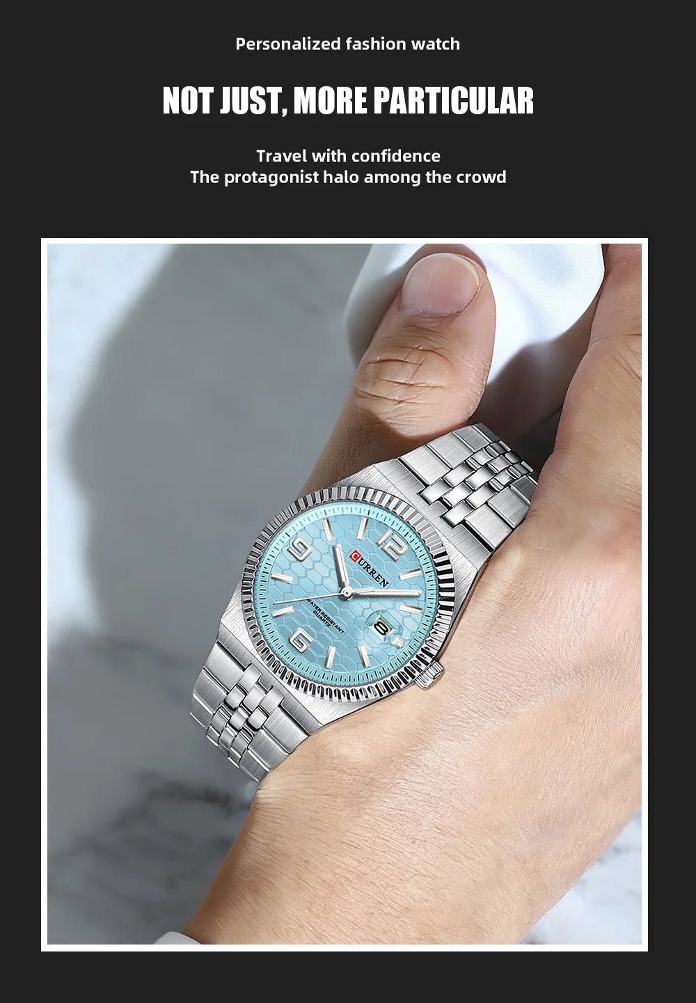 CURREN Joubile Orologio da Uomo con Quadrante Colorato