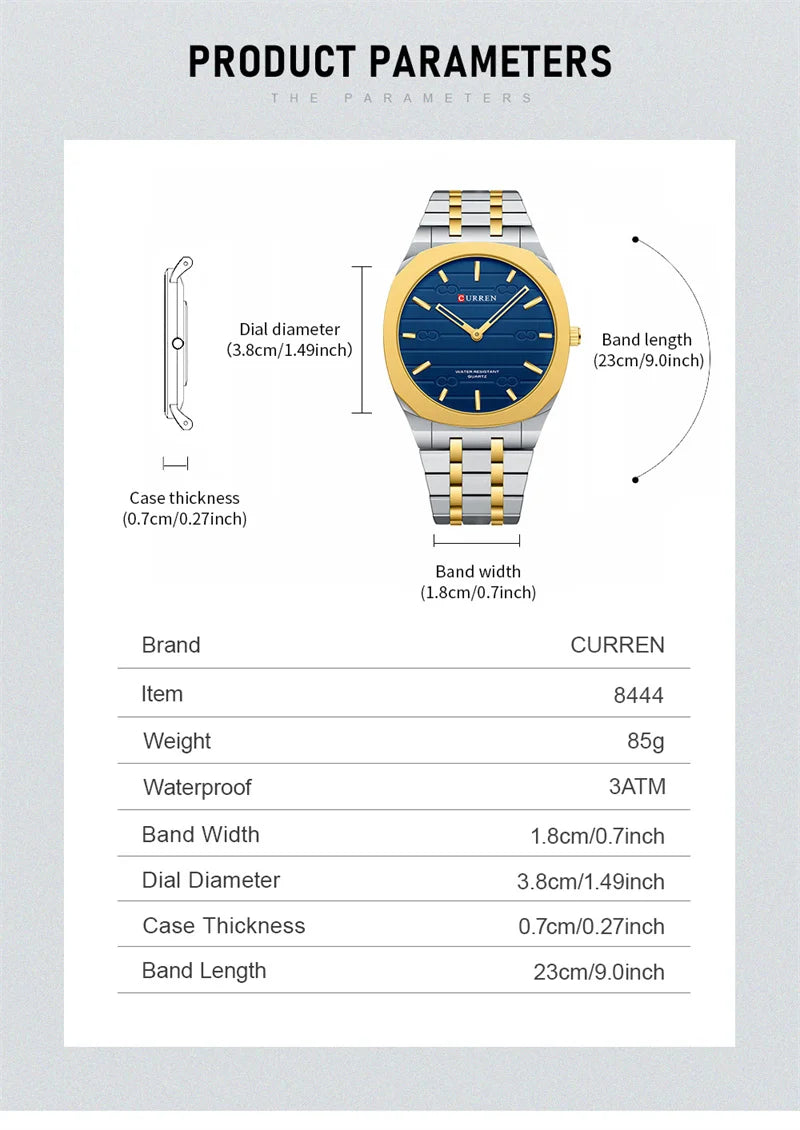 CURREN Slim Orologio da Uomo con Quadrante Colorato