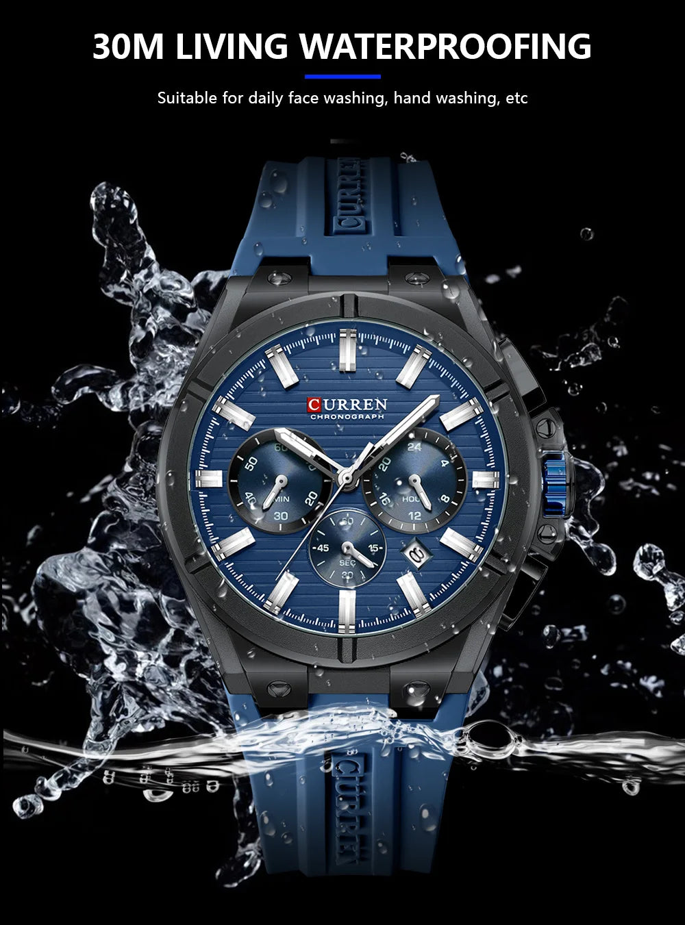 CURREN Orologio da Uomo con Quadrante Colorato