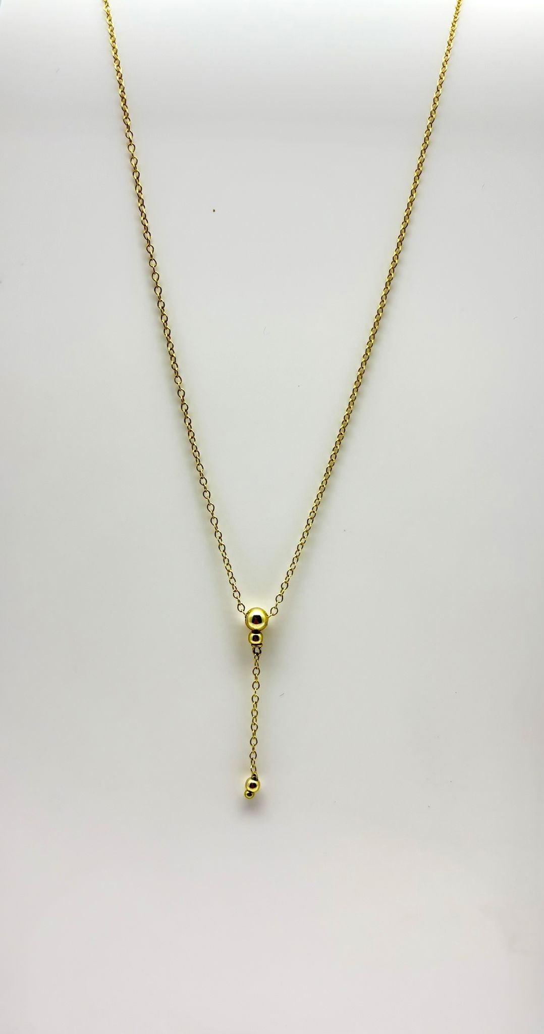 Collana Pendente Goccia Rotonda Oro 9k