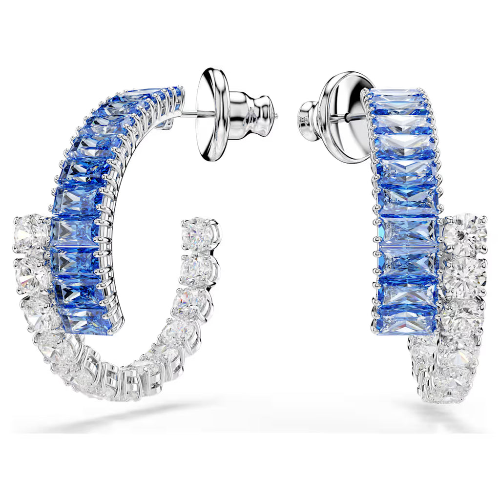 Swarovski Matrix Orecchini a Cerchio con Zirconia Blu