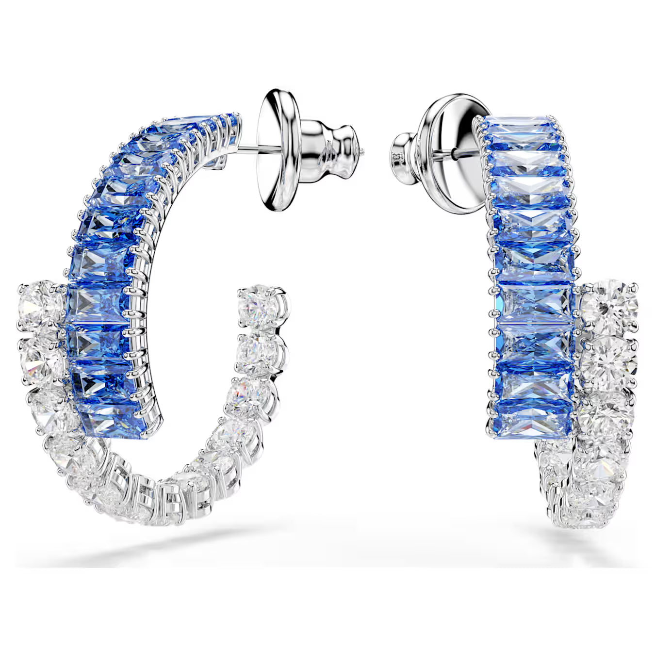 Swarovski Matrix Orecchini a Cerchio con Zirconia Blu