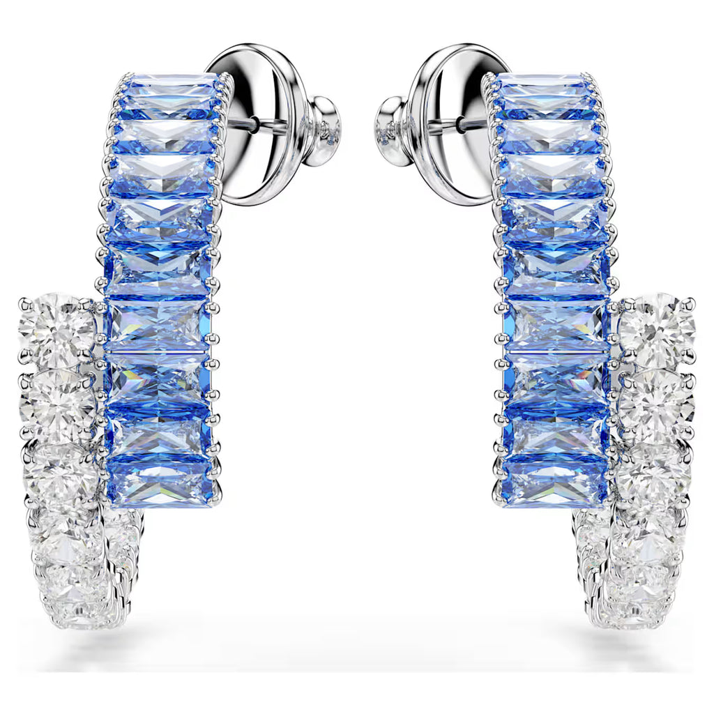 Swarovski Matrix Orecchini a Cerchio con Zirconia Blu