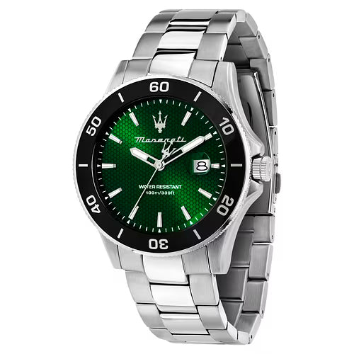 Maserati Competizione – Orologio Uomo Tempo e Data Acciaio Silver